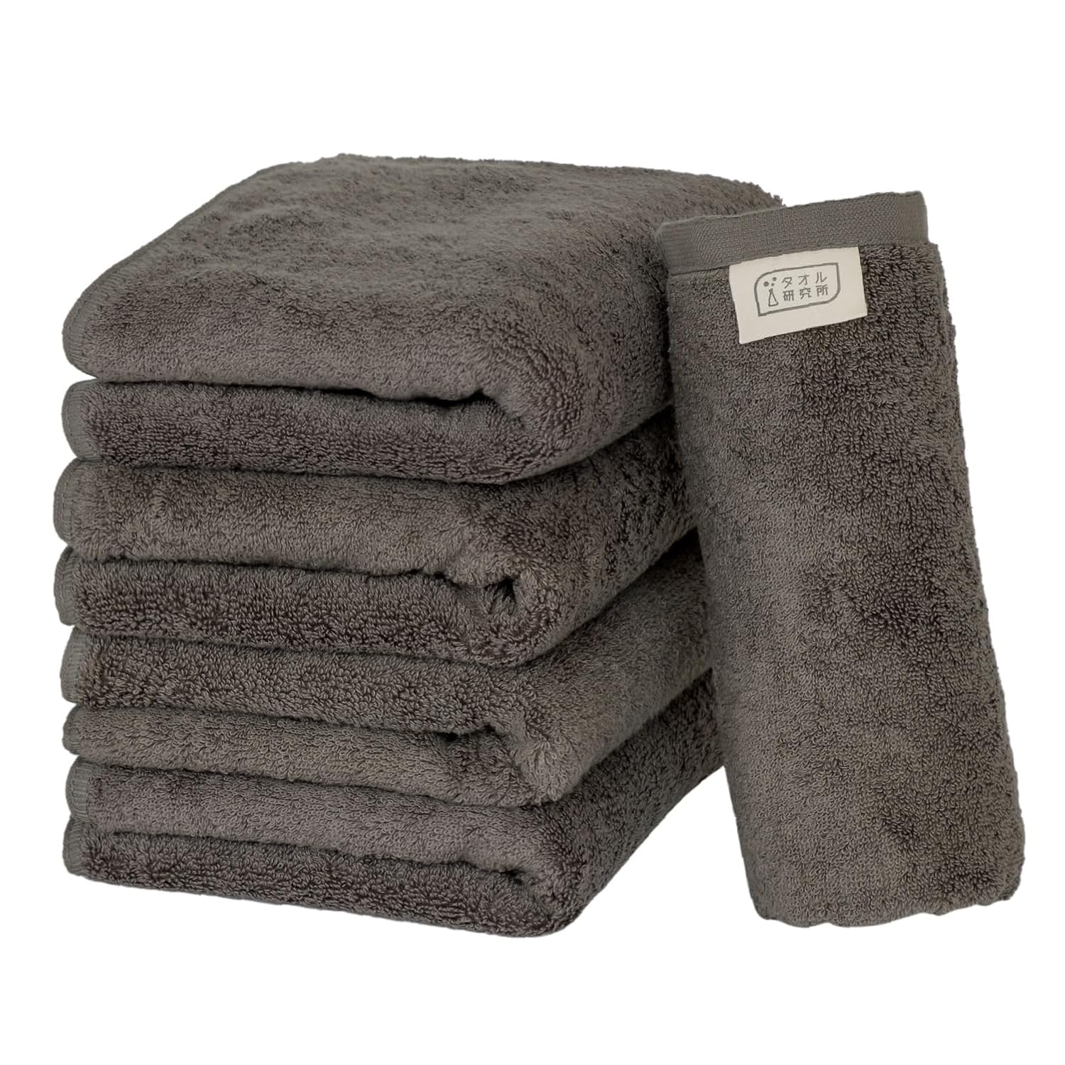

Towel Laboratory Volume Rich #003 Face Charcoal Gray 5-Piece Set Hotel Specification Thick Plush Quick Absorption Durability 100 Cotton 480GSM Japan