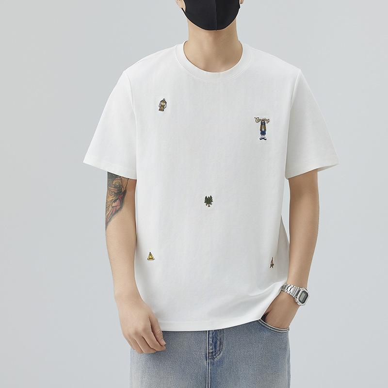 New Summer Embroidered Short-sleeved T-shirt Men's Summer Men's T-shirt