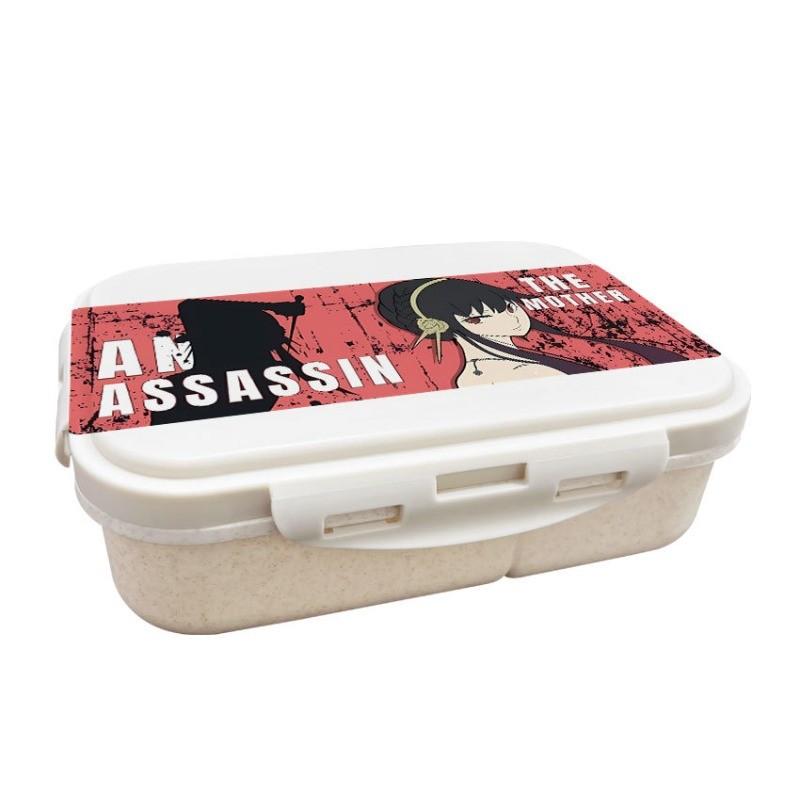 Anime Cartoon Spy X Family Printed Wheat Straw Lunch Box