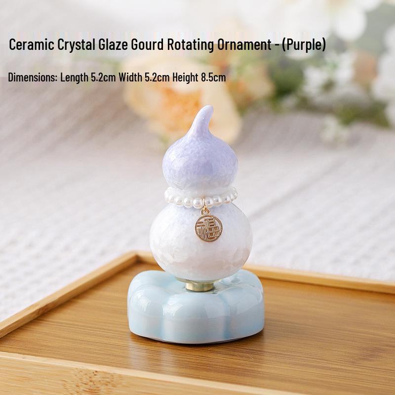 Jingdezhen Crystal Gourd Ceramic Tea Pet Ornament for Office or Car Decor