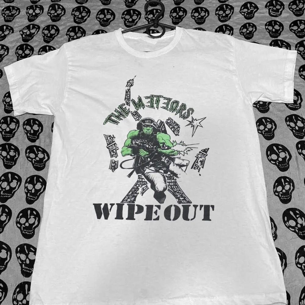 The Meteors Band Wipe Out short sleeve white shirt unisex men women Unisex T-Shirt M