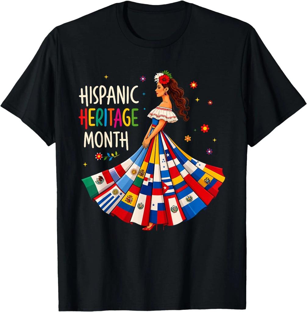 Hispanic Heritage Month Latino Countries Flags T-Shirt