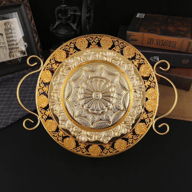 Turkish Pattern Tea Table Fruit Plate Creative Snack Fruit Pot Portable Fruit Basket Living Room Coffee Table Decorative Fruit Plate