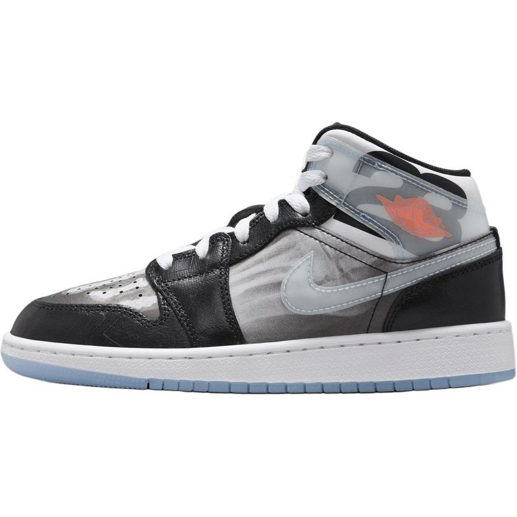 Air Jordan 1 Mid SS GS X-Ray Dětské tenisky Černá Ledově modrá Totální karmínová HF3210-001