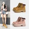 White Deer Same Summer Limited Hollow Martin Boots Women's New Outdoor Mountaineering Rhubarb Boots Top Layer Pigskin Tooling Boots