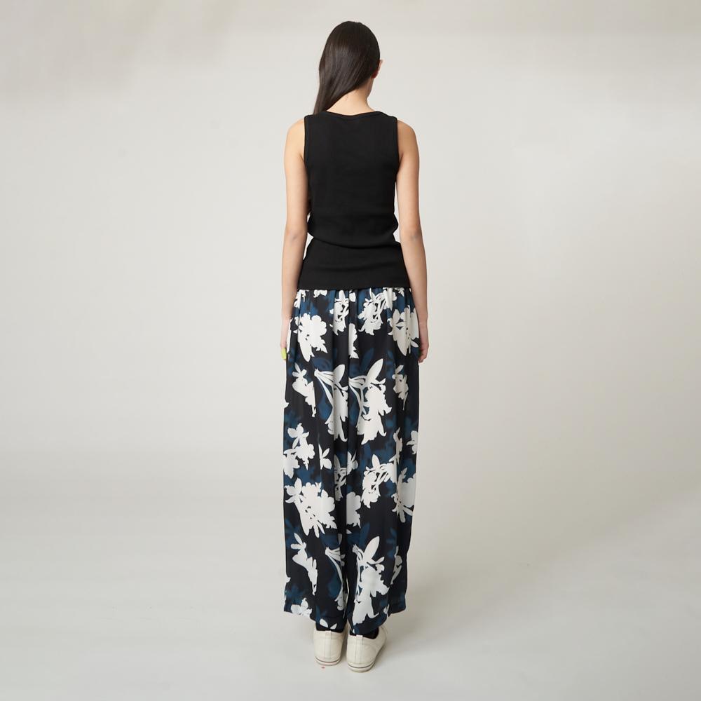 ATHPLATFORM Au51Pt07 Floral Wide Pants_Black