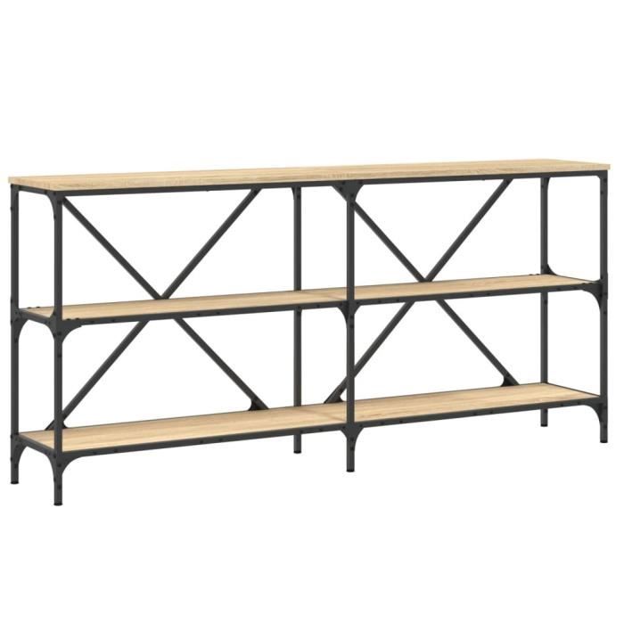 VidaXL Table console chêne sonoma 160x30x75cm bois d'ingénierie et fer 832849