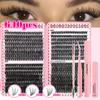 DIY False Eyelashes 32 Rows Eyelash Book 30p40p50p-640 Cluster Tool Set D Lash Book Pink Tool 640 Cluster Brush Tweezers Combination