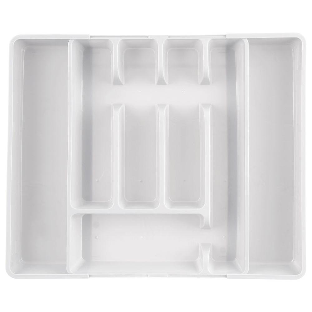 White Expandable Cutlery Tray 27.5-44cm