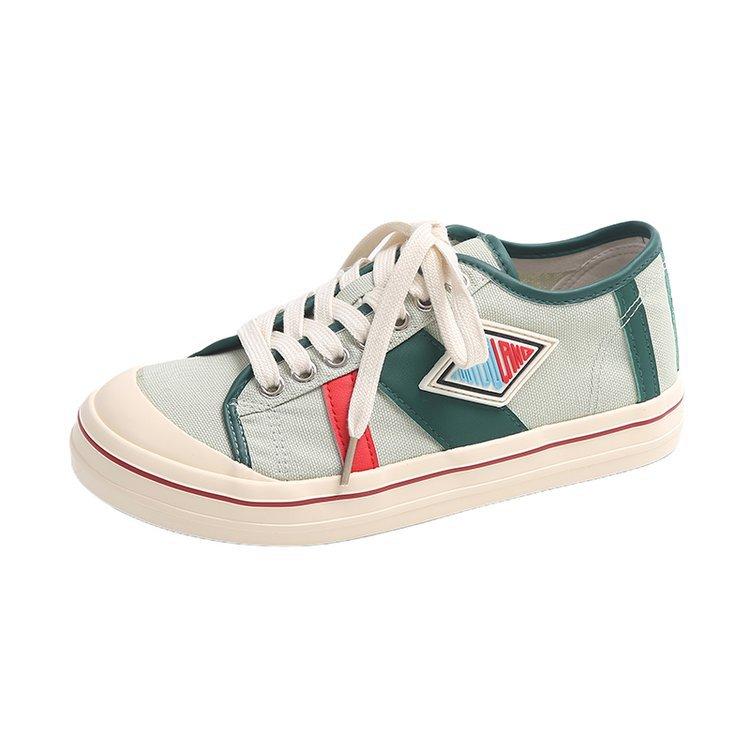 Foreign-style versatile and thin breathable German training canvas shoes for women's 2025 spring and summer new color matching ugly and cute platform