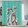 Ocean Tentacles Shower Curtain Sea Life Bathroom Decor Coastal Wave Pattern Waterproof Fabric Washable Home Textile
