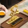 Chinese Feng Shui Golden Dragon Incense Burners with Hulu Fragrance Plate Auspicious Animal Statue Home Office Meditation Decor