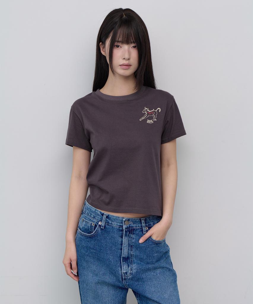 5OML Pony Short Sleeve Charcoal