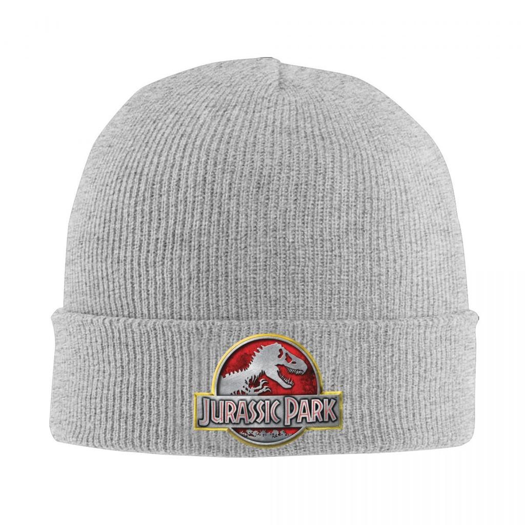 Dinosaur Jurassic Park Knitted Caps Women's Men's Skullies Beanies Autumn Winter Hats Acrylic Crochet Melon Cap