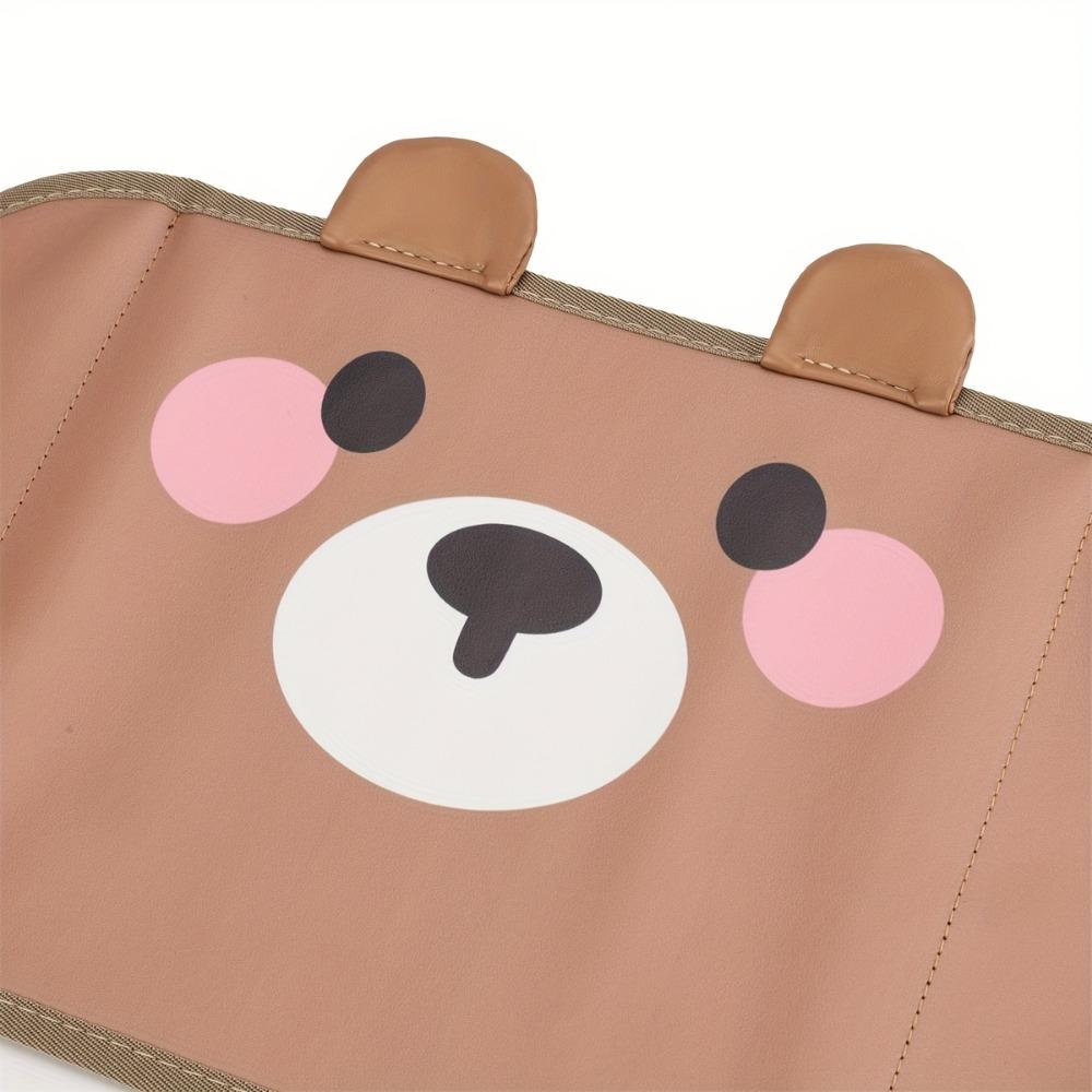 1PC Cute Bear Car Seat Foot Pedal Adjustable Belt, Brown Portable Foot Stool Added Support Fits All Cars