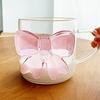 1 Piece 13oz 400ml Ceative Transparent Glass Cup With For Besties Lovely Decor Pink Girl Coffee F6K1