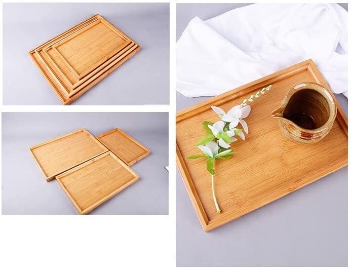Ansimple Bamboo Tray, Tea and Cafe Tray, Small, Medium, and Large Sizes Available, Square, Tabletop, Japanese Style, Simple, Natural (41 X 29 X 2.4
