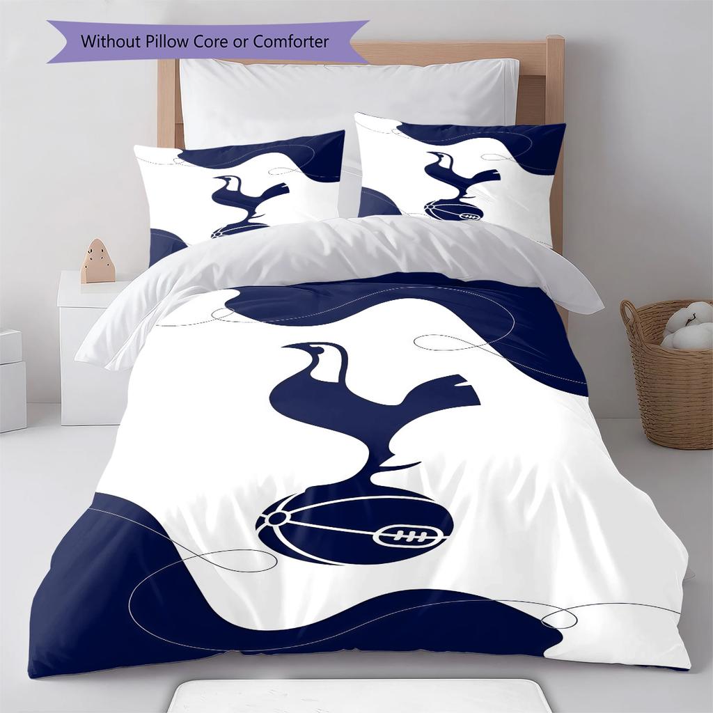 Tottenham Logo  Bedding Quilt Set Quilt Cover Pillowcase Home Decoration Birthday Gift (1 * Duvet Cover + 2 * Pillowcase, Without Core)