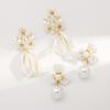 Summer Hot Selling French Flower Pearl Stud Earrings Elegant Lady Style Fashion Temperament Versatile Ear Jewelry For Women