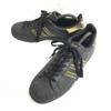 adidas originals SUPERSTAR SNAKE BLACK leather sneakers 28 black gold tongue trefoil(USED)