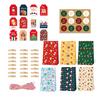 24Pcs/Set Christmas Gift Bag Santa Claus Snowman Deer Pattern Paper Treat Boxes Candy Packaging Festive Goodie Bags Decoration