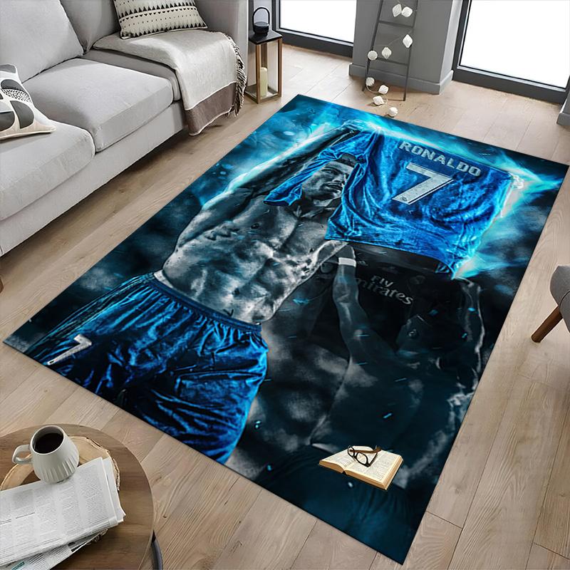 Ronaldo'S Iconic Jersey Carpet For Playroom Bedroom Living Room Sofa Home Decorkids Game Area Rug Nonslip Floor Mat