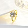 6.5mm Gold Plated Cushion Halo Moissanite Engagement Ring S925 Sterling Silver Promise Ring For Women