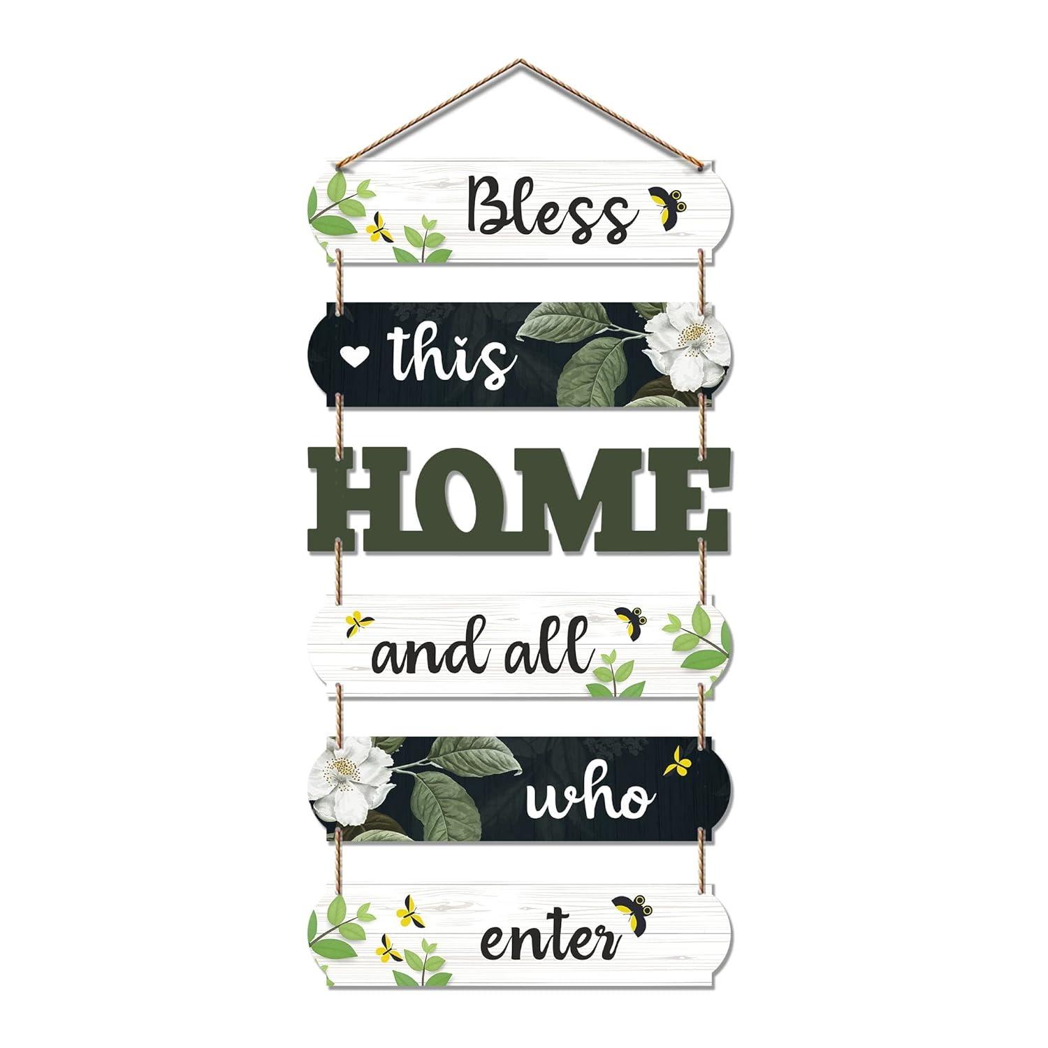 

Bless This Home Wall Art Wooden Wall Hanging for Living Room | Quotes Decor | Wall Art For Hall| Hanging Graffiti Onesize