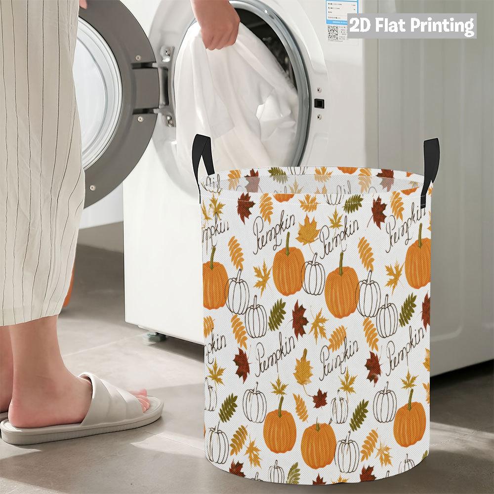 Collapsible Laundry Basket Large Round Waterproof Fabric Hamper Dirty Clothes Storage Bin Toy Organizer with Handles