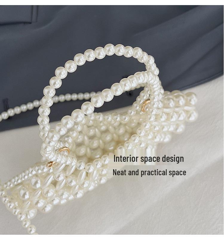 Summer 2026 Pearl Beaded Hollow Mini Crossbody Handbag for Women