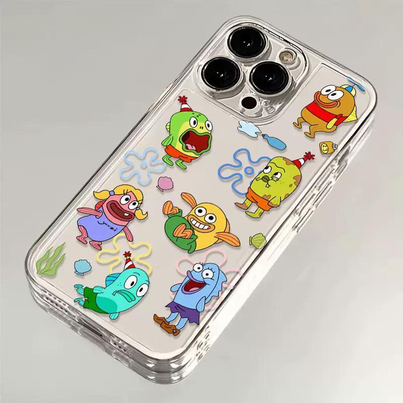 

Cute Cartoon Fish Clear Phone Case, Kawaii Sea Creature Shockproof Soft Cover for iPhone iPhone 13 PRO MAX разноцветный