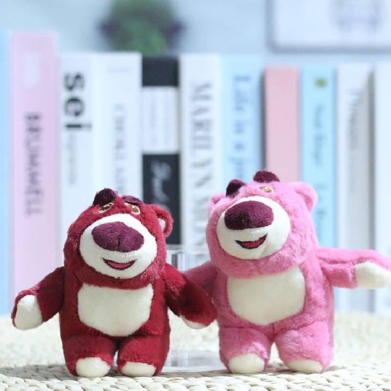 Adorable Pink Strawberry Bear Plush Keychain Cute Stuffed Animal Toy For Bags And Keys