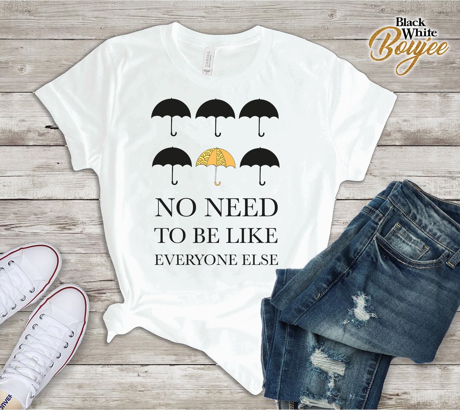 Umbrella Academy Tshirt, Umbrella Academy Shirt, Motivational, Be Different Tee Shirt, Inspirational Gift, No need to be like Everyone Else 3XL