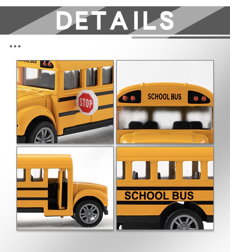 1:70 Alloy High Quality School Bus Car Model Classic Pull Back Car Miniature Vehicle Replica For Collection Gift