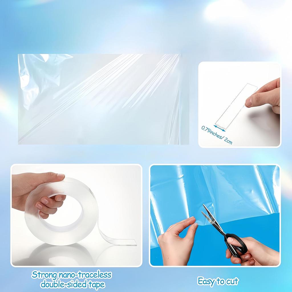 120x80cm PVC Temporary Broken Window Cover Pre-Cut Repair Film Clear Waterproof Temporary Broken Car Window Cover With Tape