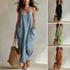 Vestidos Largos de Verano para Mujer, Cuadrado sin Mangas Casual Holgado Largo, Vestido de Sol para Vacaciones en la Playa con Bolsillos