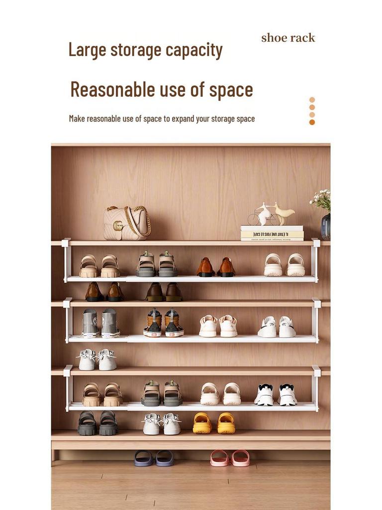 Retractable Shoe Cabinet with Layered Partitions for Space-Saving Storage.