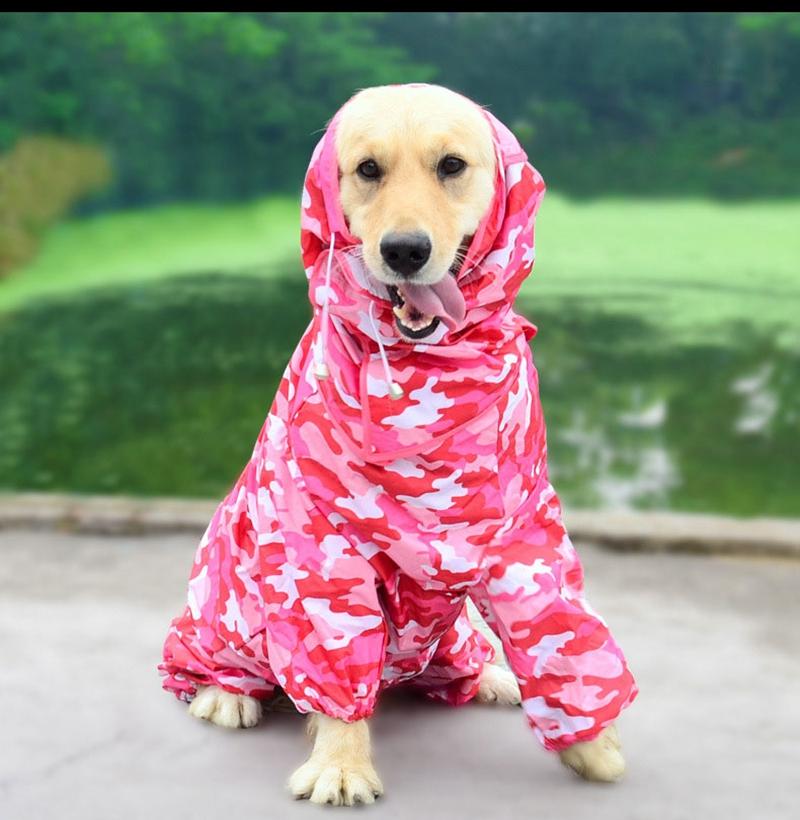 Haustier großer Hund Regenmantel im Freien wasserdichte Kleidung mit Kapuze Overall Mantel für kleine große Hunde Overalls Regenmantel Labrador