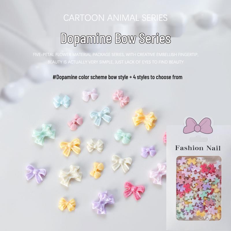 

100pcs Resin Macaron Bow Tie Nail Art Decorations