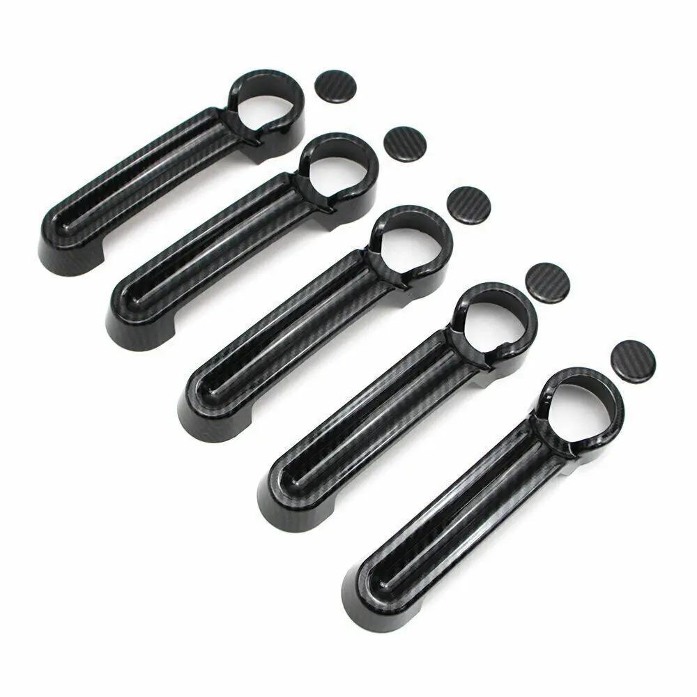 For Jeep Wrangler JK JKU 2007-2018 Liberty Dodge Nitro Car Carbon Fiber Style Exterior Door Handle Moulding Cover Trim Decor