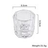 1pcs Crystal Glass Liquid Ink Holder Nail Art Cup Small Octagonal Powder Pigment Nail Brush Cleaning Bowl Cups Toning Makup Tool