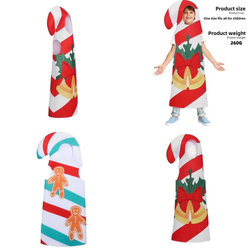 Holiday Kids Gingerbread Costume With Polyester Fabric For Festive Dress Up And Play