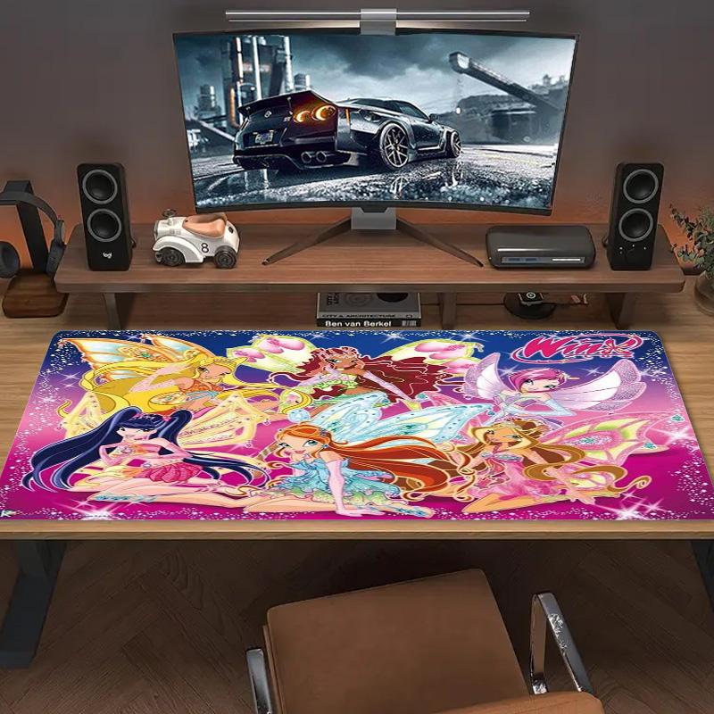 Winx Color Mouse Pad Large Gaming Table Cushion Non-slip Laptop Tablet Big Mousepad XXL Mat Mini PC Playmat With Lock edge