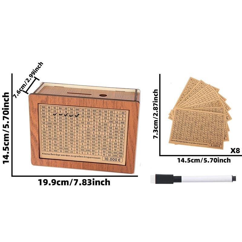 

Копилка 1000/2000/3000/5000/10000 евро USD Копилка Bnak со счетчиком Деревянная копилка для сбережений и ящики с числами alcancias