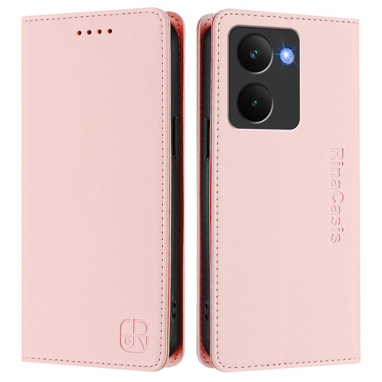 

For Realme P3 Ultra 5G Leather Case RINACASIS RC01 Phone Cover with RFID Blocking Wallet Stand Pink
