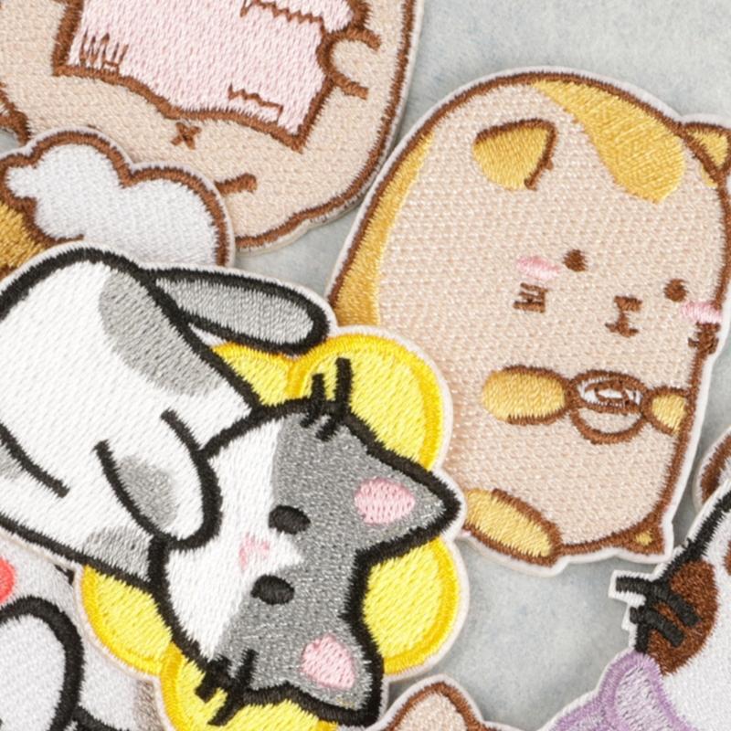 10 Pcs Lovely Animal Repair Patches Iron On Embroidered Patches Cartoon Cats Sew On Decorative Appliques for Clothes Hat