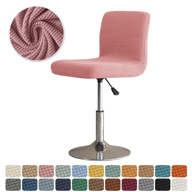 Solid Color Elastic Bar Stool Covers Polar Fleece Stretch Chair Stool Slipcovers Coffee Hotel Short Back Seat Chair Covers Home