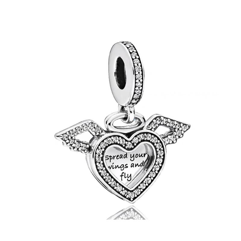 Diy Women Jewelry Gifts Sparkling Hearts Series Charms Leveled Hearts Openwork Mom&Heart Beads Fit Original Bracelet Accessories