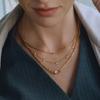 Youthway Delicate Round Zircon Pendant Necklace For Women Multilayer 18K Gold Plated Stainless Steel Necklace Fashion Jewelry
