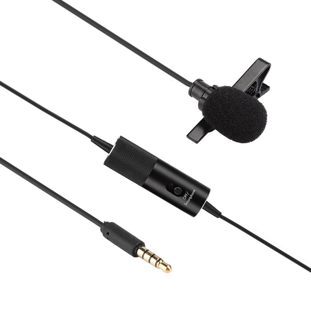 Universal Wired Collar Clip Condenser Microphone Mini Studio o Mic for Phone Camera Laptop